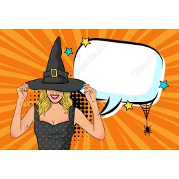 Enchanting Witch with Customizable Speech Bubble