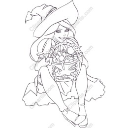 Witch with Candy Cauldron