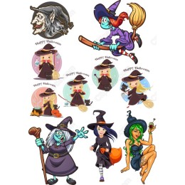 Halloween Witch Clipart Set: Whimsical for Creative Magic