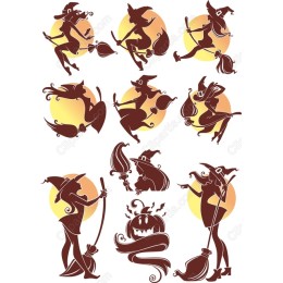Witchy Clipart Set: 8 Spooky