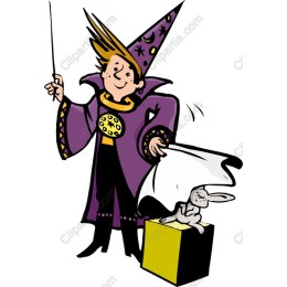 Whimsical Magician and Rabbit