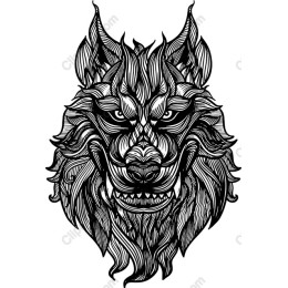 Fierce Wolf Head