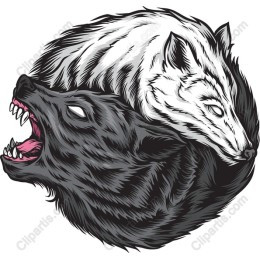 Dual Wolf - Fierce and Serene