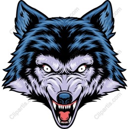 Fierce Snarling Wolf Head