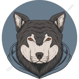 Wolf Head in Hoodie