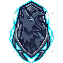 Fierce Howling Wolf Emblem