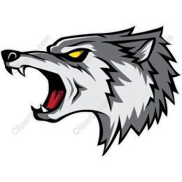 Fierce Roaring Wolf Head