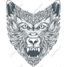 Fierce Wolf Head
