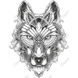 Intricate Wolf Head