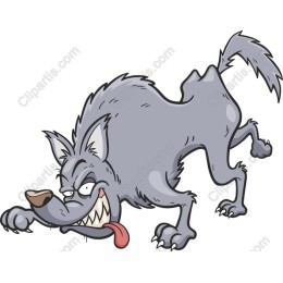 Cartoon Cunning Wolf
