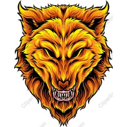 Fiery Wolf Head