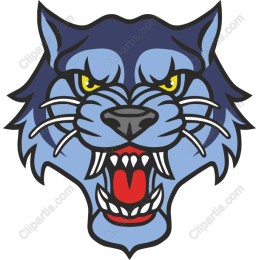 Fierce Blue Wolf Head