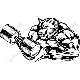 Muscular Wolf Lifting Weights