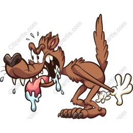 Playful Cartoon Wolf