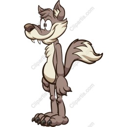 Playful Cartoon Wolf