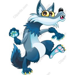 Playful Cartoon Wolf
