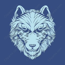 Blue Wolf Head