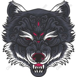 Fierce Wolf Head