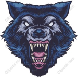 Fierce Snarling Wolf Head