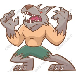 Fierce Cartoon Werewolf