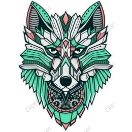 Vibrant Geometric Wolf