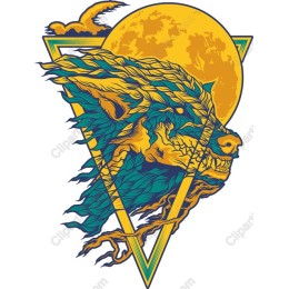 Vibrant Wolf Head