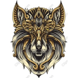 Ornate Wolf Head