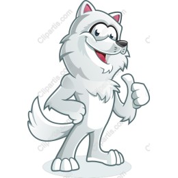 Cheerful Cartoon Wolf