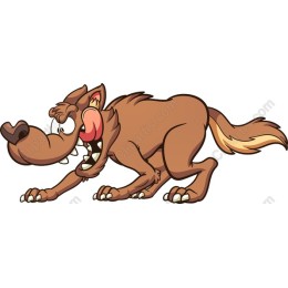 Playful Cartoon Wolf