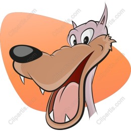 Playful Cartoon Wolf