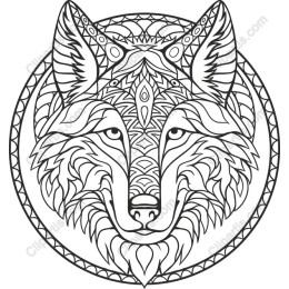 Intricate Wolf Head