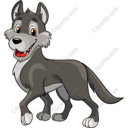 Playful Cartoon Wolf