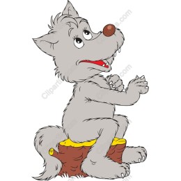 Cheerful Cartoon Wolf