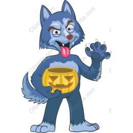 Mischievous Blue Wolf Halloween