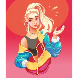 Colorful Retro Jacket Female Character