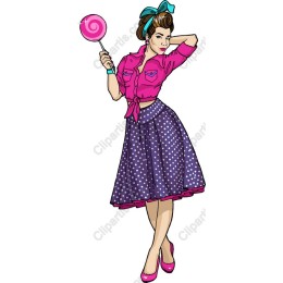 Retro Chic Woman with Lollipop