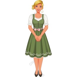 Charming Young Woman in Green Dress
