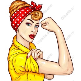 Empowering Retro Woman Flexing
