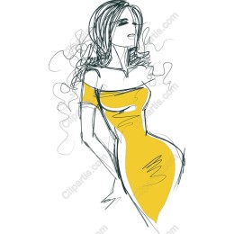 Stylish Woman in Yellow Dress