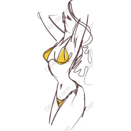 Abstract Yellow Bikini