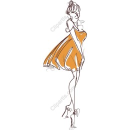 Elegant Orange Dress Fashion