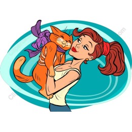 Joyful Cat and Woman