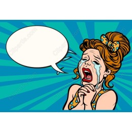 Emotional Retro Woman Crying