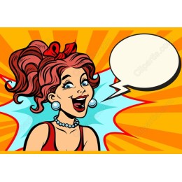 Cheerful Pop Art Woman