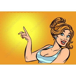 Vintage Comic-Inspired of a Pointing Woman