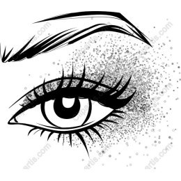Eye with Glitter Effects