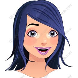 Cheerful Blue-Haired Girl