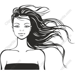 Elegant Flowing Hair Woman