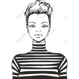 Chic Striped Turtleneck Woman