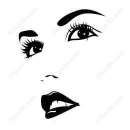 Elegant Black and White Woman's Face